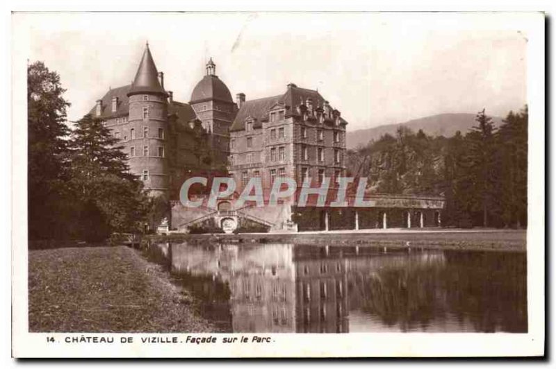 Old Postcard Chateau de Vizille Facade of the Park