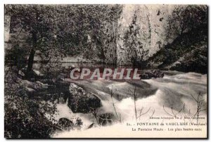 Old Postcard Vaucluse Fontaine de Vaucluse The Fontain High The highest water