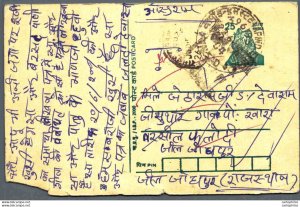 India Postal Stationery Tiger 25