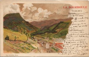 CPA La BOURBOULE-Un coin de la BOURBOULE-Le Puy-Gros LITHO (46435)