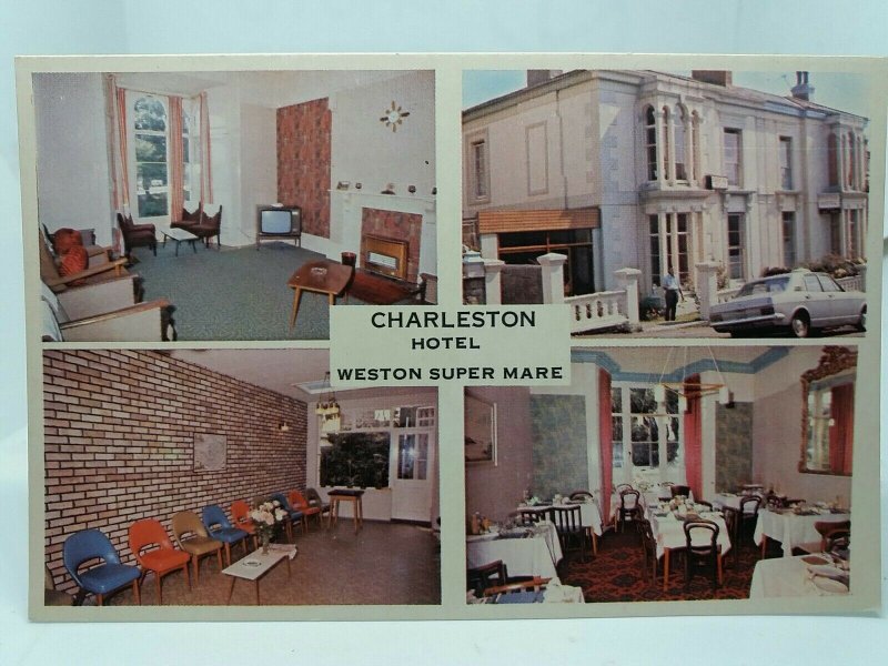 Charleston Hotel Madeira Road Weston Super Mare Somerset Vintage Postcard 1970s