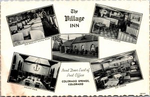 Postcard The Village Inn Dining Room Tavern Restaurant Colorado Springs
