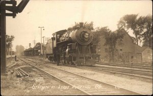 Leeds Junction ME Maine RR Train & Station Depot c1915 Real Photo Postcard