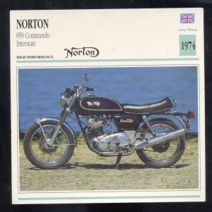 1974 NORTON 850 COMMANDO HIGH PERFORMANCE RACING MOTORCYCLE ADVERTISING CARD