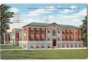 Columbia Missouri MO Postcard 1950 University of Missouri Educational Building
