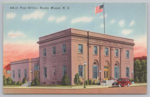Linen~Rocky Mountain US Post Office Building~Asheville Postcard Pub Co~Vtg PC