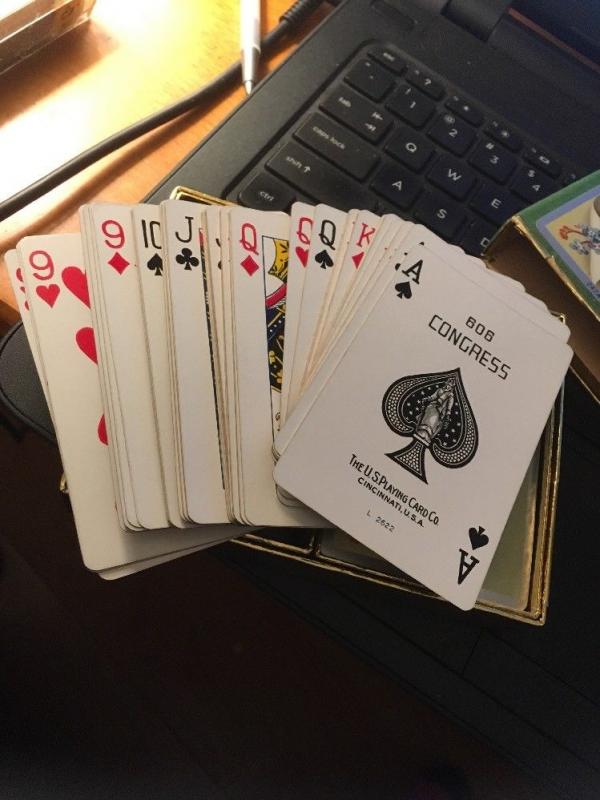 VINTAGE CONGRESS CEL-U-TONE PINOCHLE PLAYING CARDS 2 Decks Floral 247A and 248A