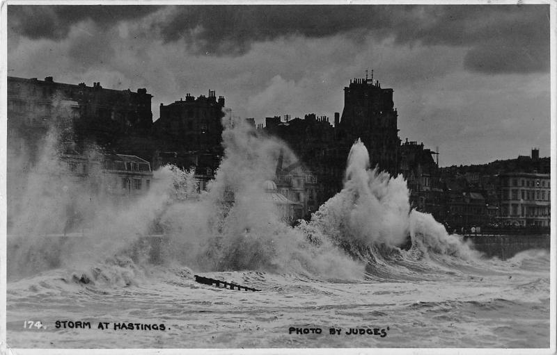 BR68399 storm at hastings    uk  judges 174 real photo