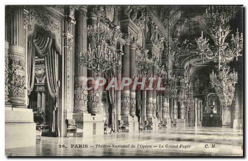 Paris - 9 - L & # 39Opera - Foyer - Old Postcard