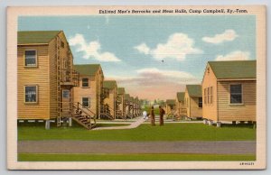 Camp Campbell TN Enlisted Men's Barracks and Mess Halls Postcard K21