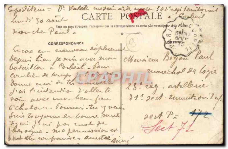 Corbeil Old Postcard The Cloister St Spire