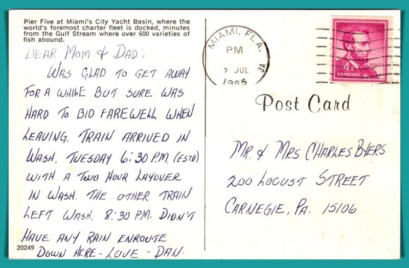 Florida, Miami - Hello From - Pier Five - [FL-858]