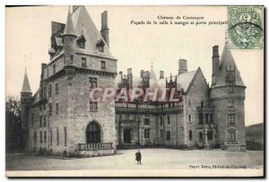 Old Postcard Chateau de Contencon Facade of the dining room and main door