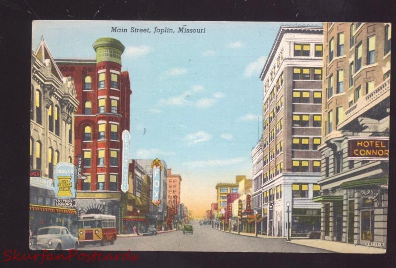 JOPLIN MISSOURI DOWNTOWN MAIN STREET SCENE ROUTE 66 VINTAGE POSTCARD