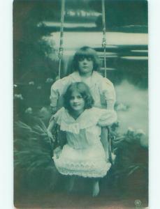 rppc c1910 GIRLS SHARING SWING AC8606
