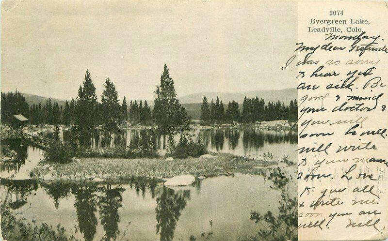 Evergreen Lake Leadville Colorado Mount City 1906 Postcard Undivided 4950