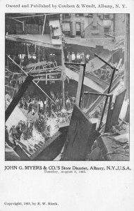 Albany New York Myers Co Store Disaster Collapse Vintage Postcard AA67090