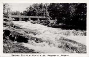 Knoepfli Rapids at Knoepfli Inn Magetawan Ontario ON RPPC Postcard H37 *as is