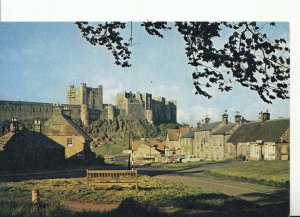 Northumberland Postcard - Bamburgh Village and Castle - Ref 17452A