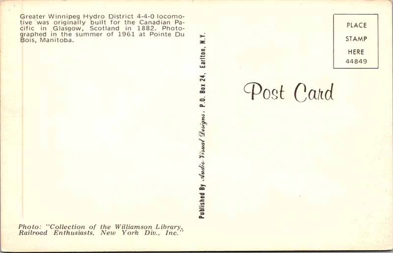 Postcard TRAIN SCENE Pointe Du Bois Manitoba MB AK9755
