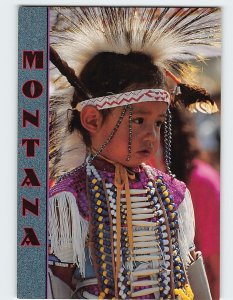 Postcard American Indian Child, Crow Fair, Crow Agency, Montana