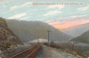 Horseshoe Curve P&NW Railroad Track Altoona Pennsylvania 1910 postcard