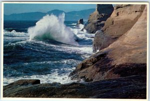 c1980s Pacific City, OR Cape Kiwanda Cliff Coast Breakers Ocean Waves 4x6 PC M15