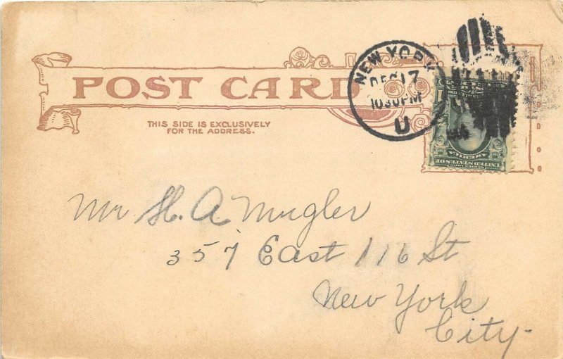 New York NY 1906 Postcard St. Patrick's Cathedral Glitter