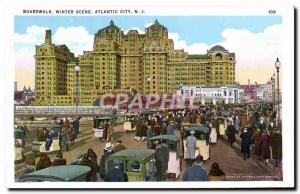 Old Postcard Atlantic City Boardwalk Winter Scene