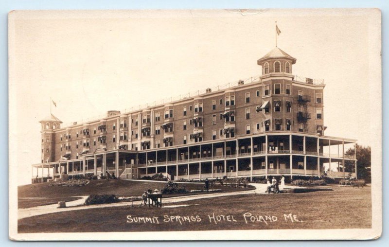 RPPC POLAND, ME Maine ~ Roadside SUMMIT SPRINGS HOTEL 1917 Postcard