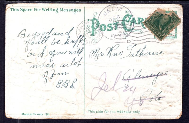 Christmas Greetings Birds Scene BIN