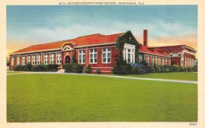 MARIANNA, FL Florida    JACKSON COUNTY HIGH SCHOOL    c1940's Linen Postcard