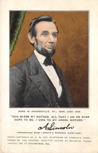 President Abraham Lincoln c1910 Historic Lincoln Series Portrait Quote