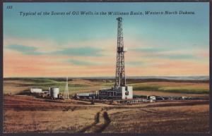 Oil Wells,Williston Basin,Western,ND Postcard