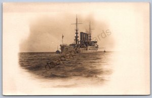 K44/ Interesting RPPC Postcard c1910 U.S. Navy Battleship Destroyer? 43