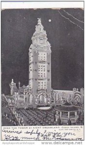 New York Coney Island Tower By Night At Dreamland 1905