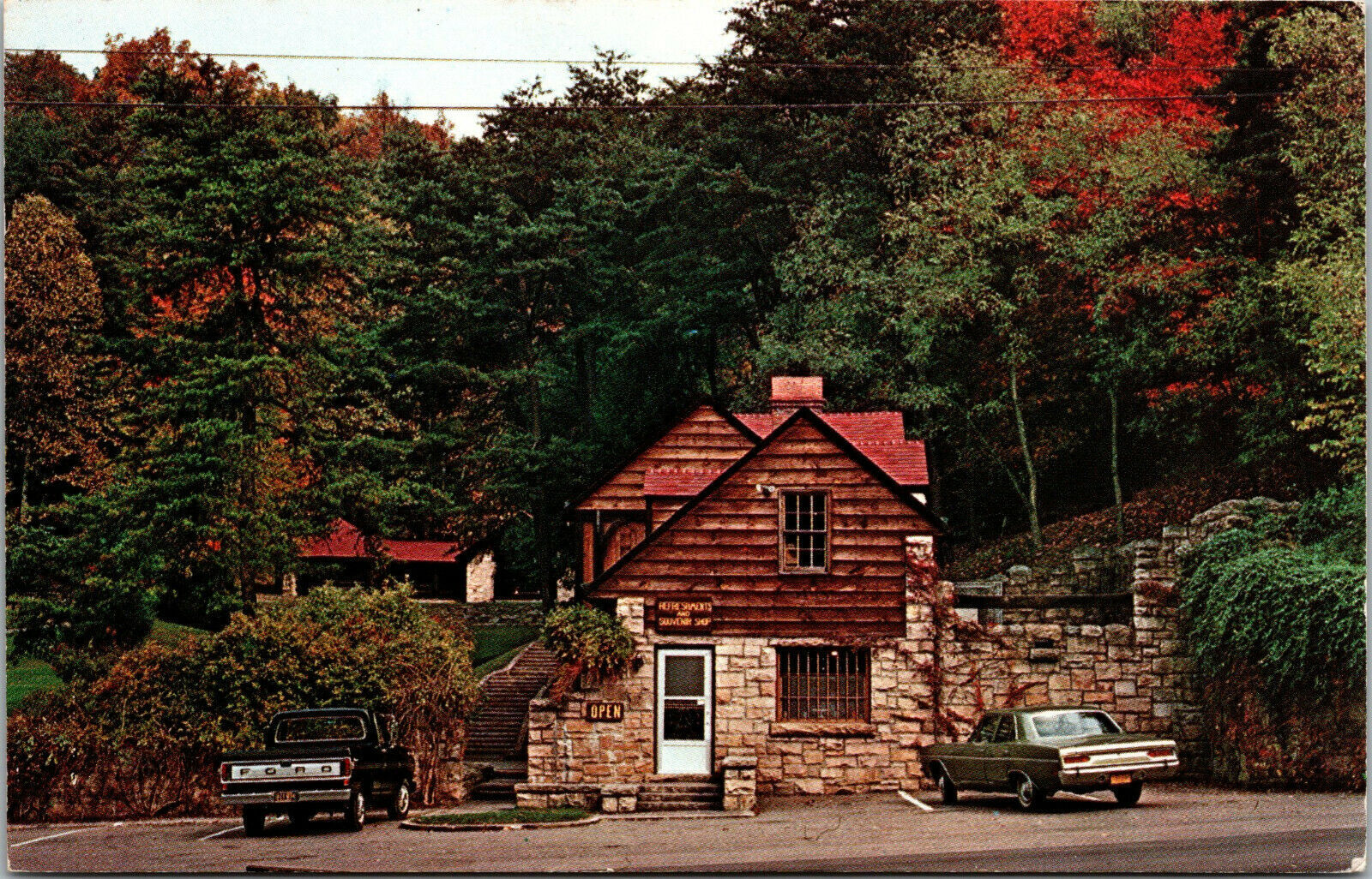 Vtg Hawks Nest State Park Ansted West Virginia WV Postcard United