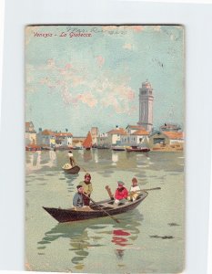 Postcard Boats in Giudecca Venice Italy