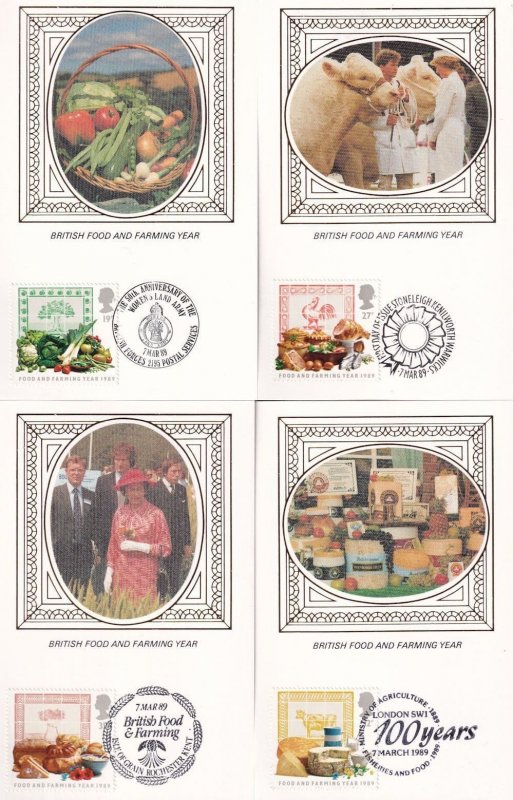 Benham British Food & Farming Dairy 4x Postcard First Day Cover s