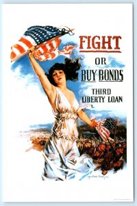 WWI Repro FIGHT or BUY BONDS Patriotic Howard Chandler Christy 4x6 Postcard