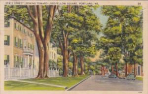 MaIne Portland State Street Looking Toward Longfellow Square 1941