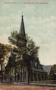 GLEN FALLS NEW YORK~CHURCH OF THE MESSIAH~1911 POSTCARD