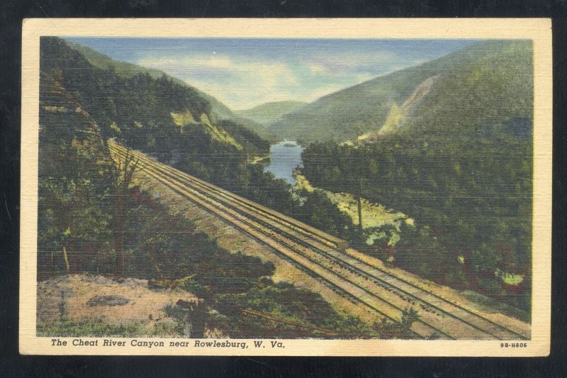 ROWLESBURG WEST VIRGINIA CHEAT RIVER CANYON RAILROAD VINTAGE POSTCARD