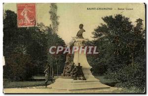 Old Postcard Saint Chamond Statue Carnot TOILEE map