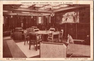 S.S. Albertville, Belgian Maritime Co of Congo, First Class Salon Postcard C04