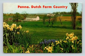Pennsylvania Dutch Farm Country Heart Amishland Flowers Cancel 1968 Postcard 