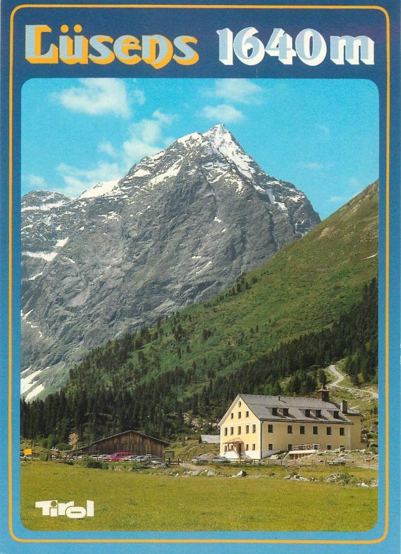 Postcard Austria Alpengasthof Lusens bei Gries Sellraintall Lisenser Fernerkogel