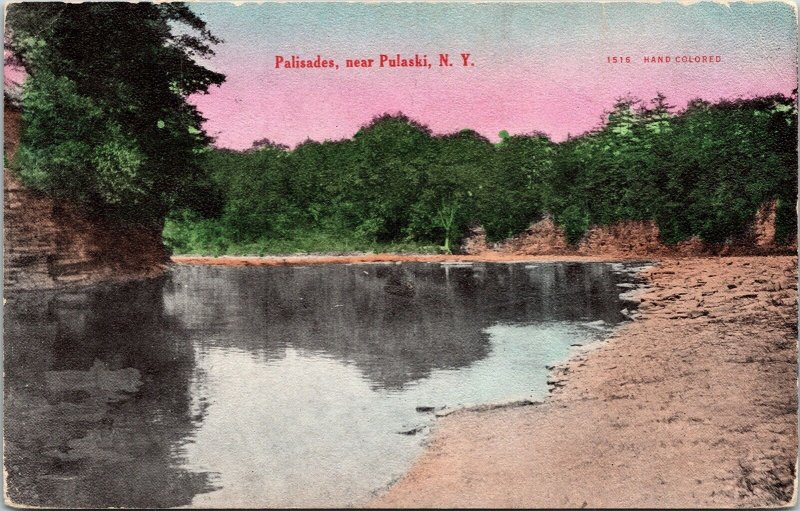 Palisades Pulaski New York NY Antique Postcard PM WOB Note 1c Stamp DB 