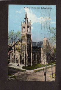 VT St Mary's Mary Cathedral Burlington Vermont Postcard 1915 PC