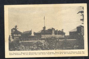 1933 CHICAGO WORLD'S FAIR A CENTURY OF PROGRESS SETTLEMENT VINTAGE POSTCARD